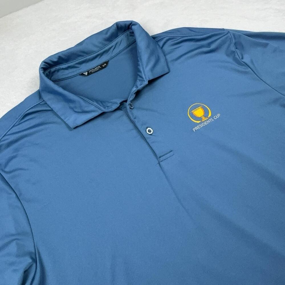 Levelwear Polo Shirt Mens XL Blue Presidents Cup Golf Collared